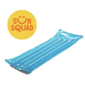 Sun Squad | Inflatable Pool Float Built-in Pillow 5ft 7 1/2 inches long Blue.